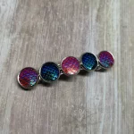 Hair barrette with pink and blue resin mermaid scales