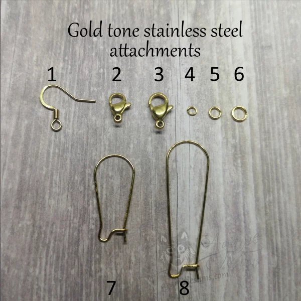gold stainless steel earring attachments