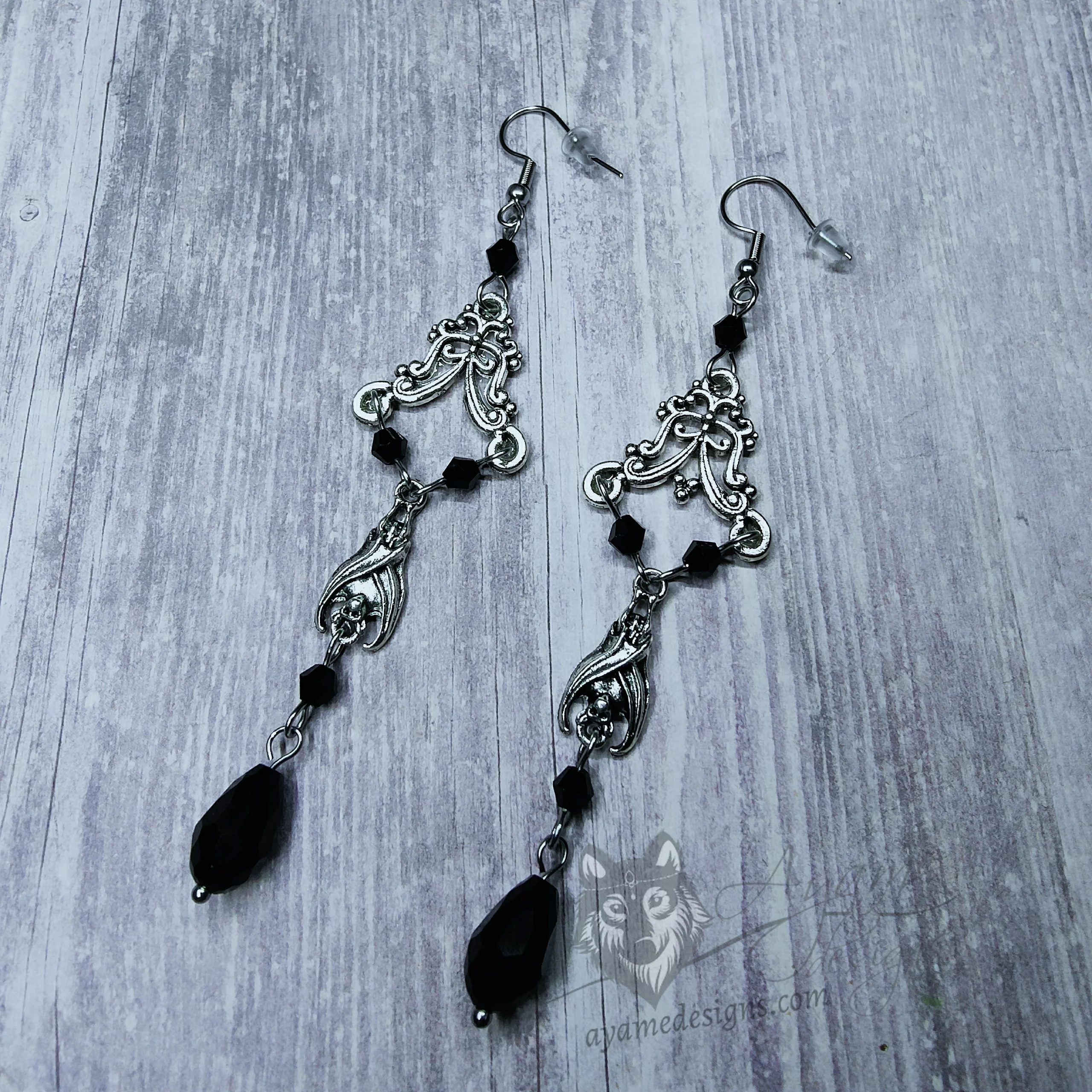 Gone Batty Stainless Steel Beaded Earrings - Ayame Designs